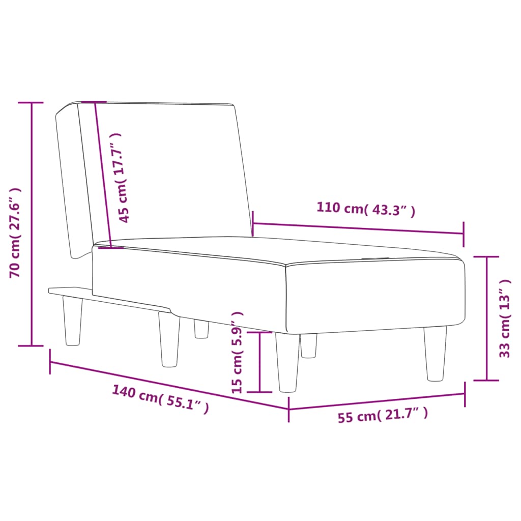 Chaise Longue in Tessuto Nero | homemem39