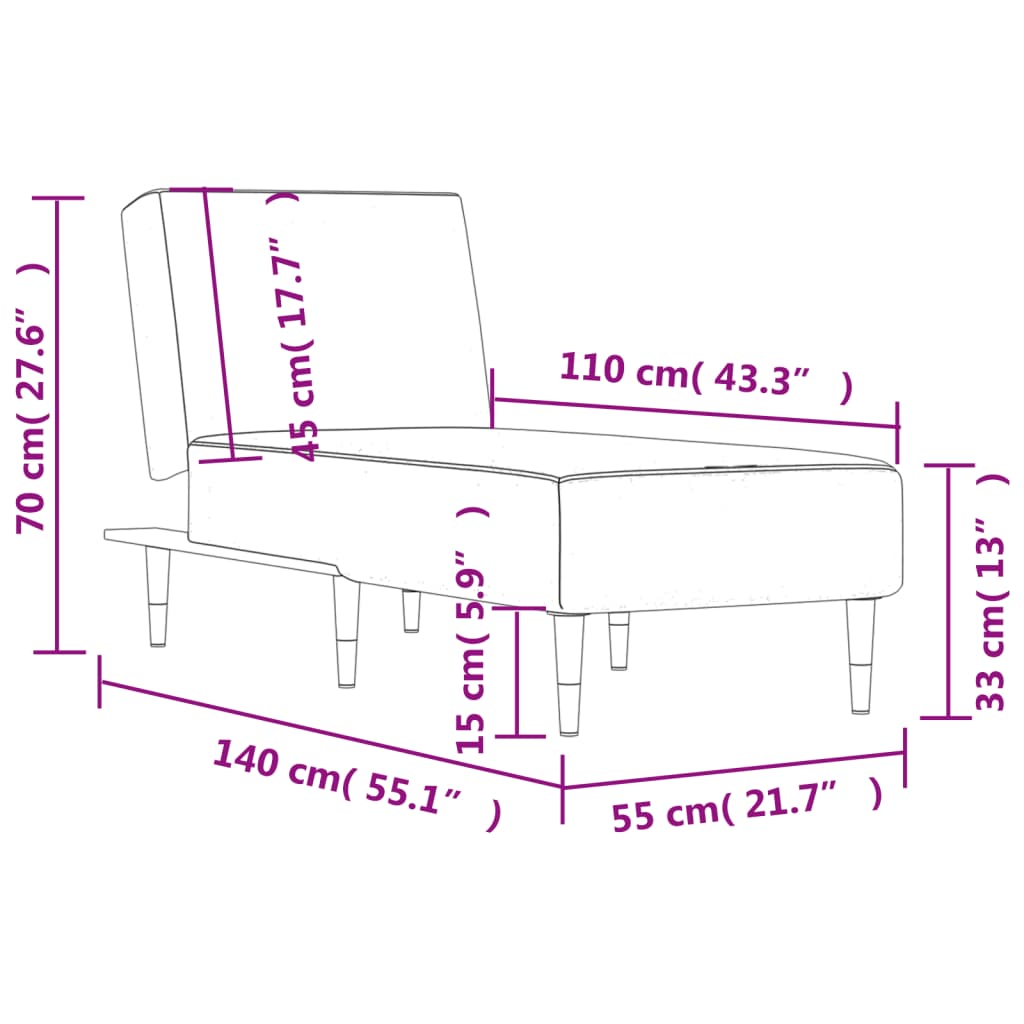 Chaise Longue in Velluto Grigio Chiaro - homemem39