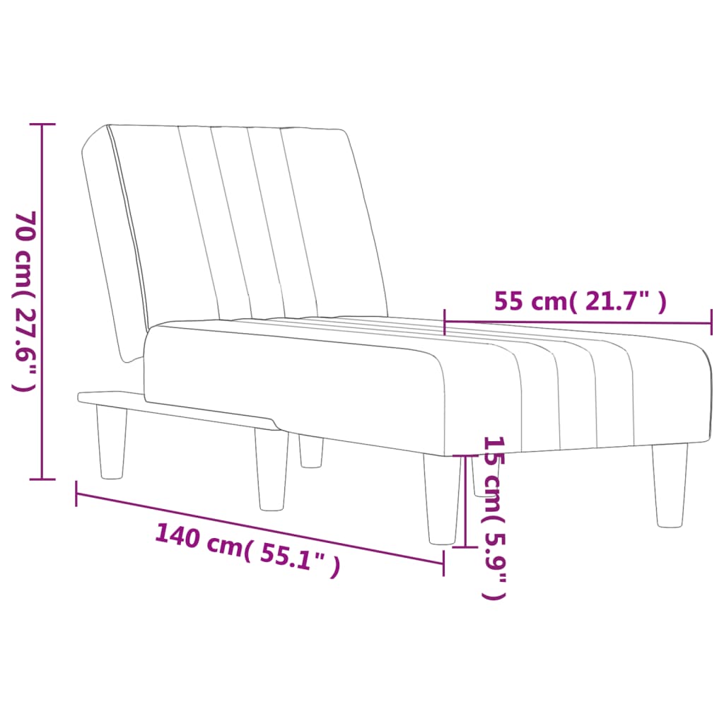 Chaise Longue in Tessuto Nero - homemem39
