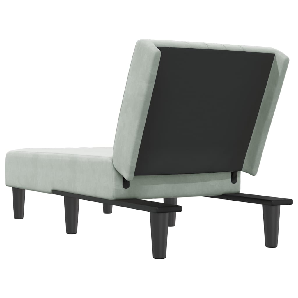Chaise Longue in Velluto Grigio Chiaro - homemem39
