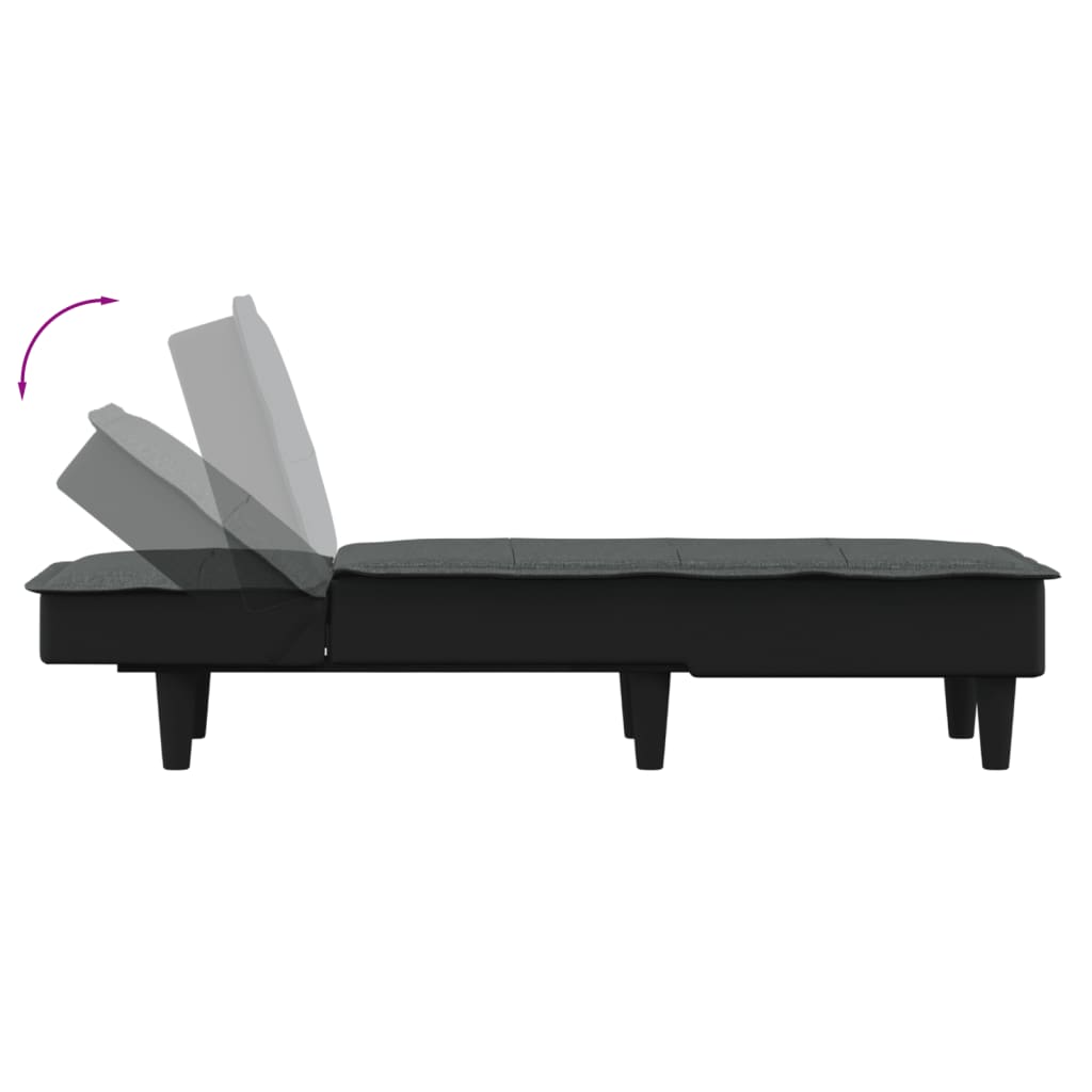 Chaise Longue in Tessuto Grigio Scuro - homemem39