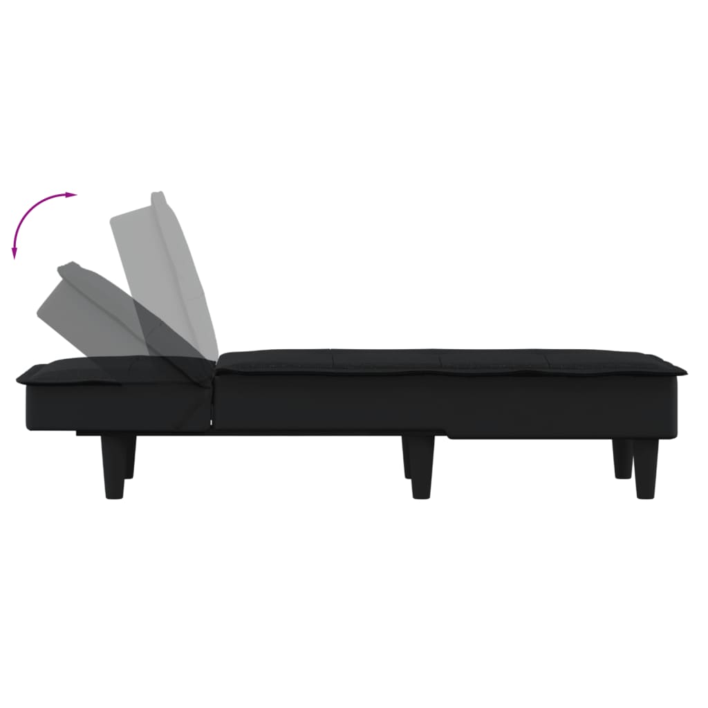 Chaise Longue in Tessuto Nero - homemem39