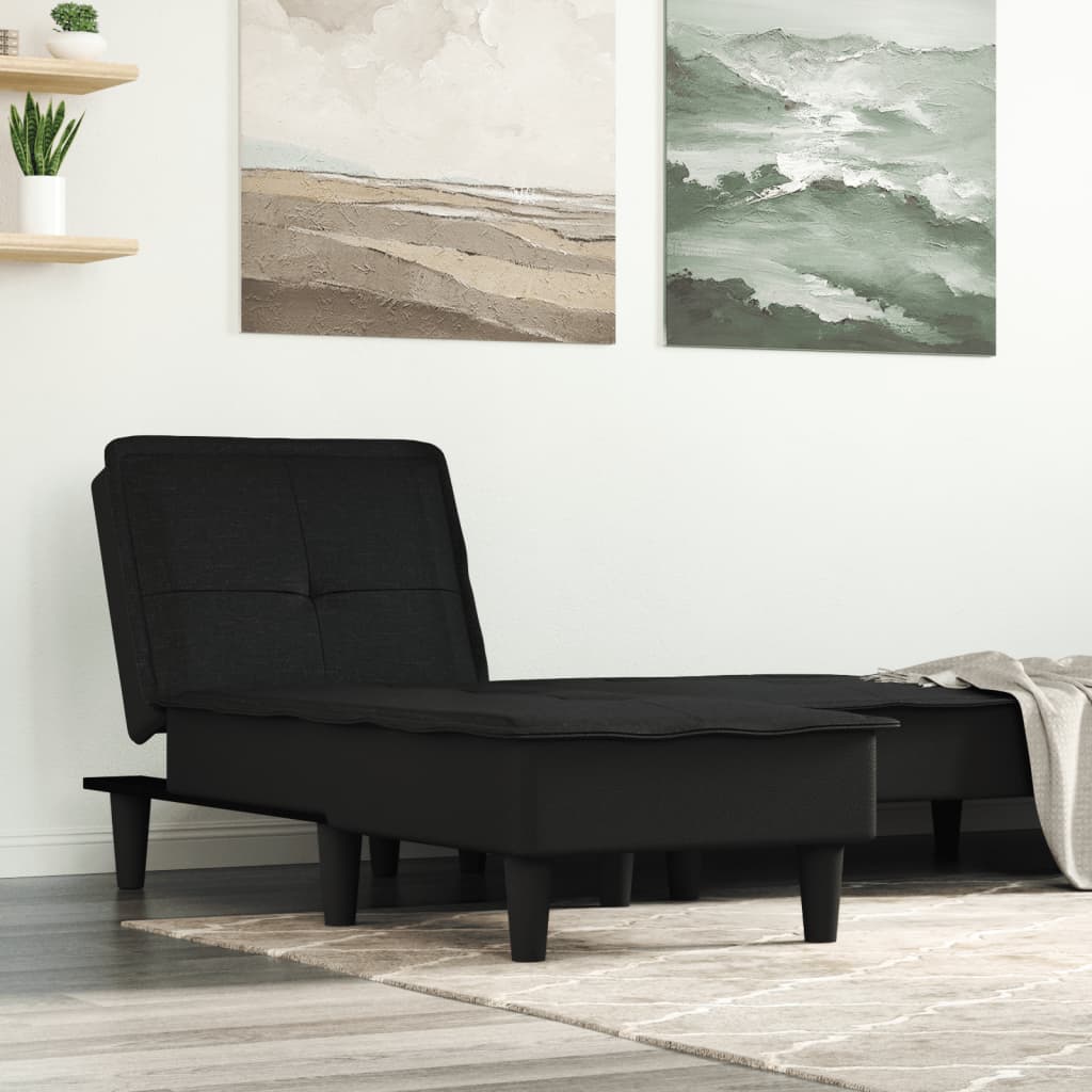 Chaise Longue in Tessuto Nero - homemem39