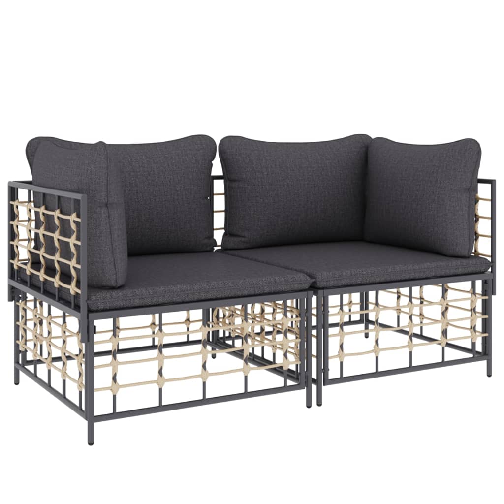 Divani Angolari Modulari con Cuscini 2 pz in Polyrattan - homemem39