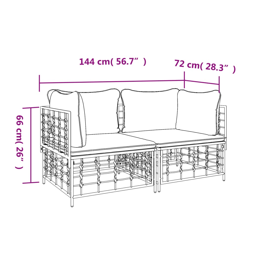 Divani Angolari Modulari con Cuscini 2 pz in Polyrattan - homemem39