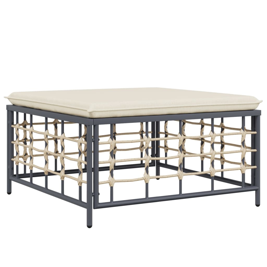 Set Divani da Giardino 10pz con Cuscini Antracite in Polyrattan - homemem39