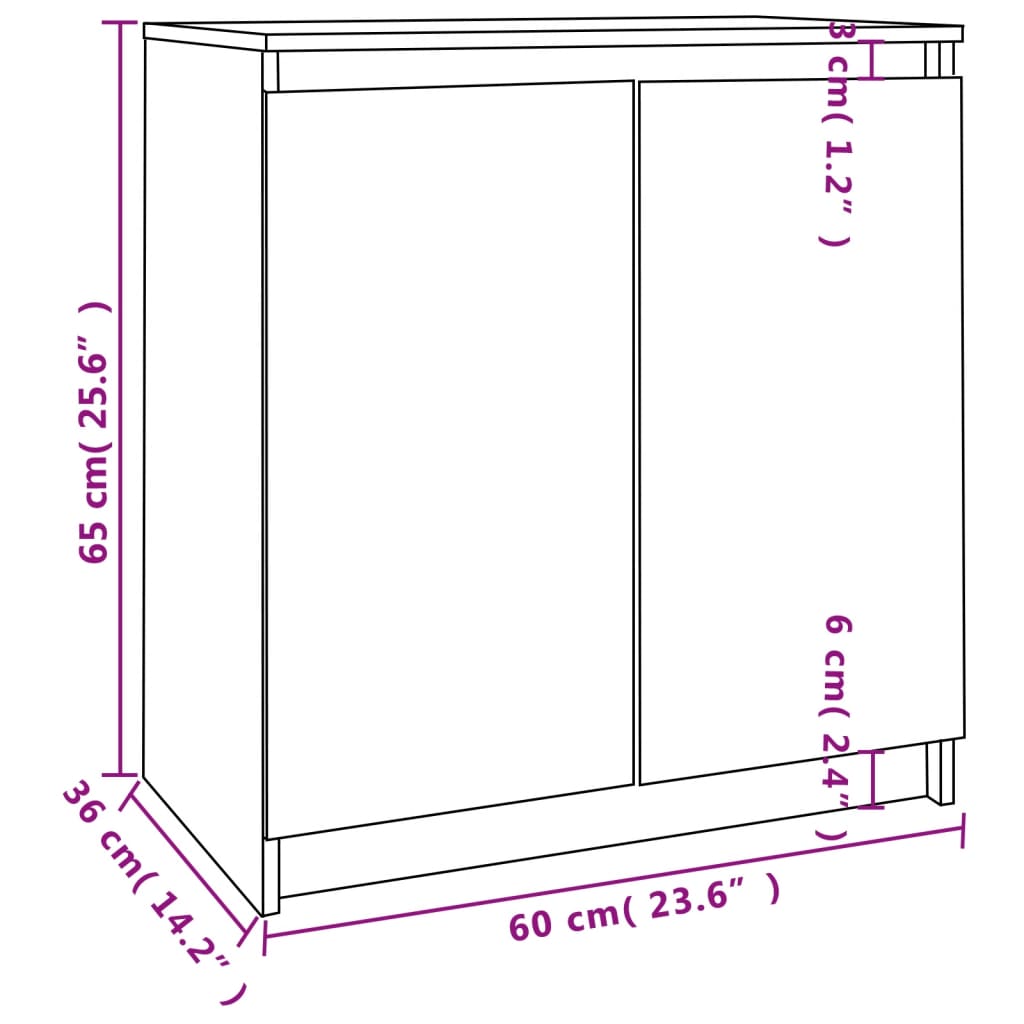Armadietto Bianco 60x36x65 cm in Legno Massello di Pino - homemem39