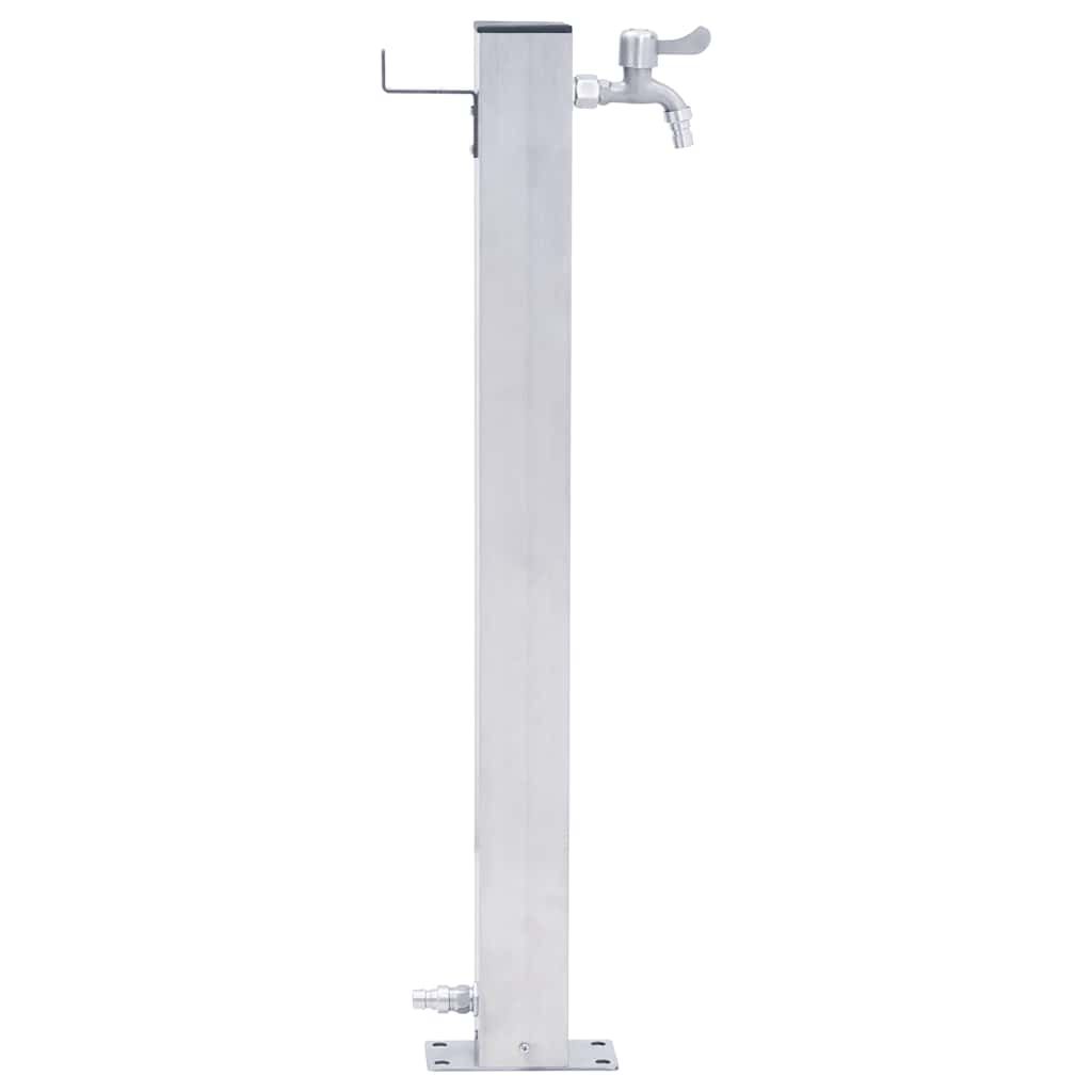 Colonna d'Acqua da Giardino 100 cm Acciaio Inox Quadrato