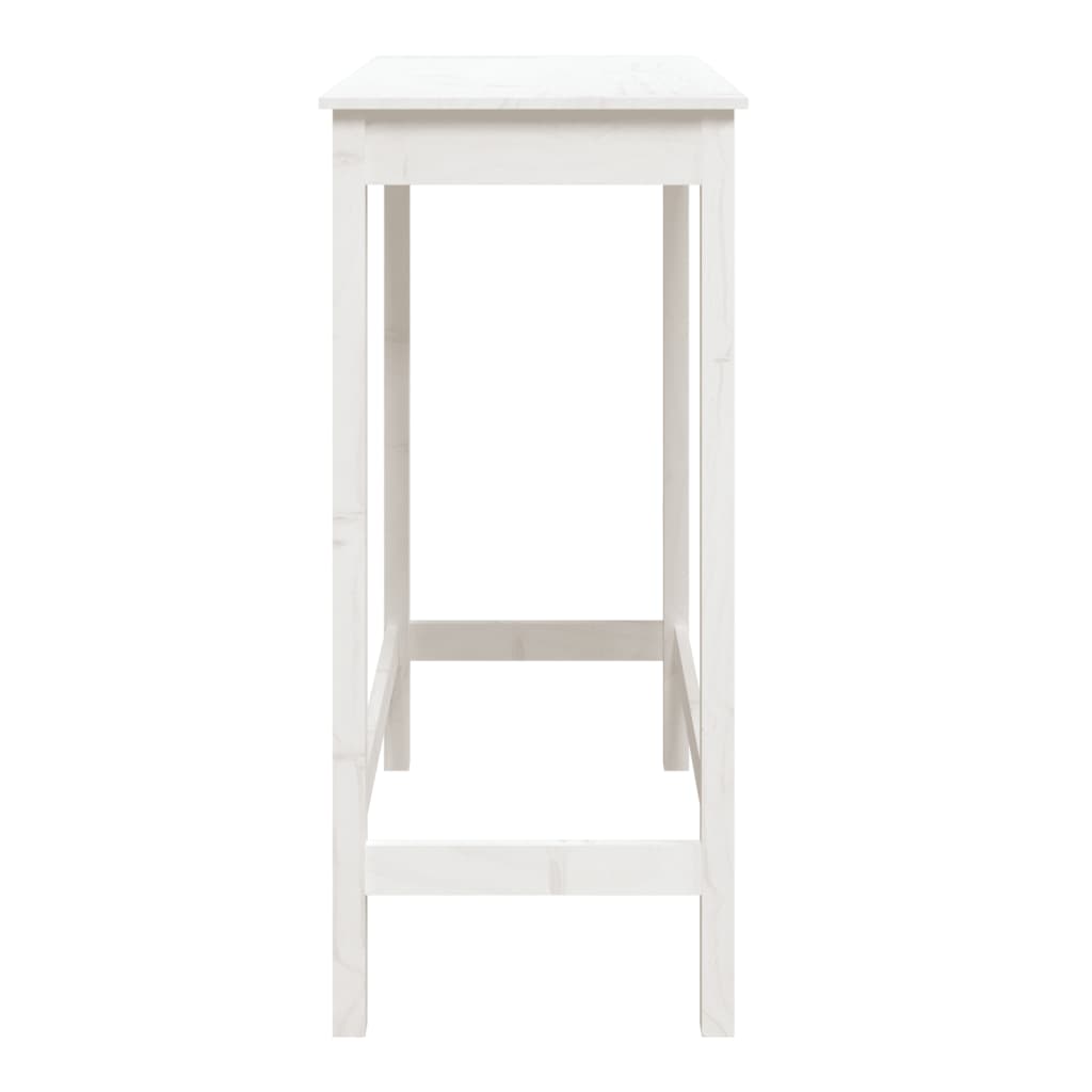 Tavolo da Bar Bianco 100x50x110 cm in Legno Massello di Pino - homemem39