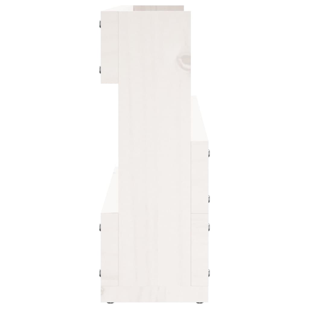 Scarpiere a Parete 2pz Bianco 110x9x23cm Legno Massello di Pino - homemem39