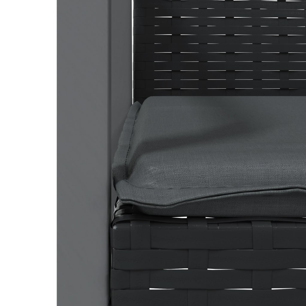 Set Pranzo da Giardino 3pz con Cuscini in Polyrattan e Acciaio - homemem39