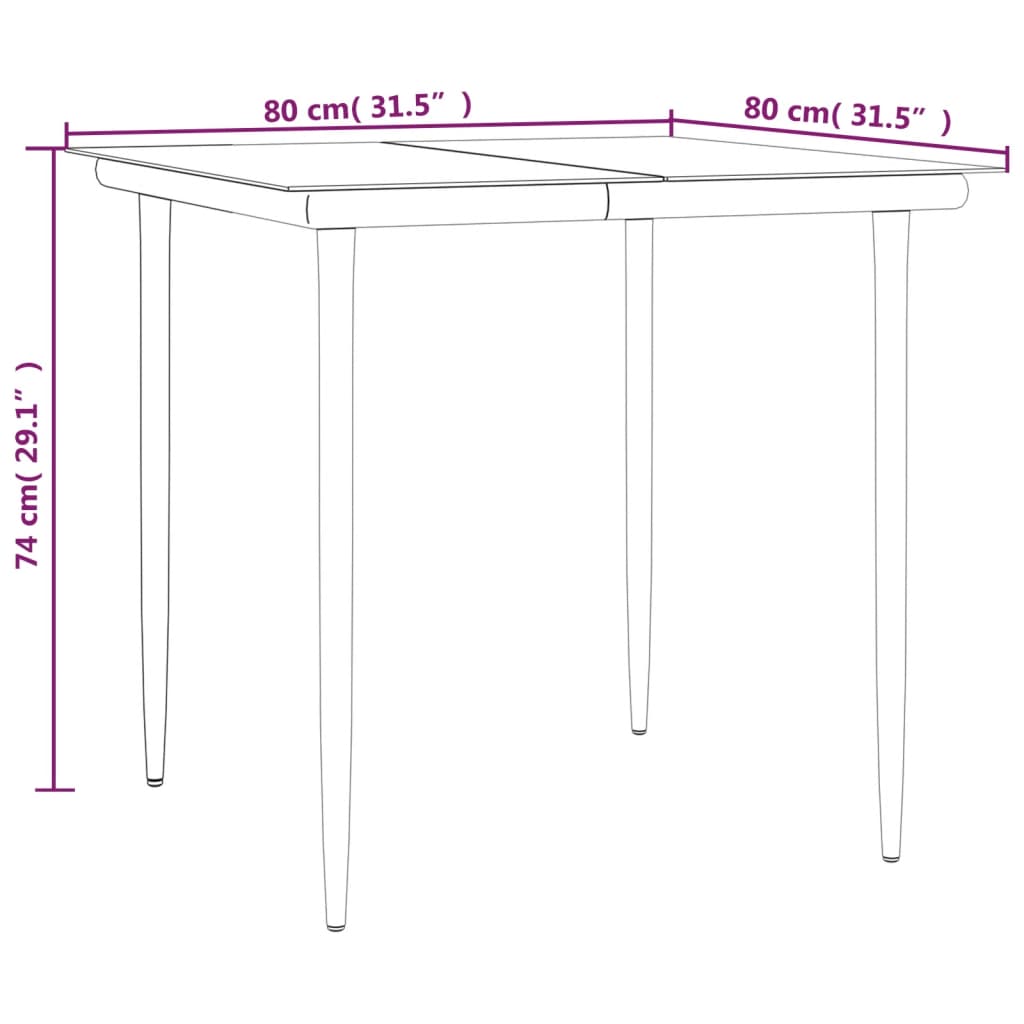 Set Pranzo da Giardino 3pz con Cuscini in Polyrattan e Acciaio - homemem39