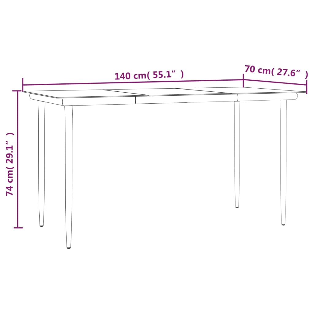 Set Pranzo da Giardino 7 pz con Cuscini in Polyrattan e Acciaio | homemem39