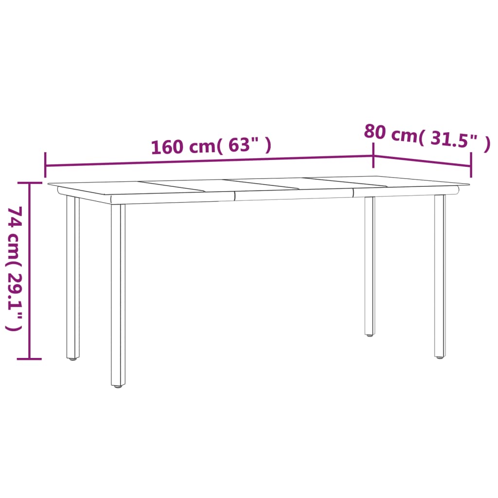 Set Pranzo da Giardino 7 pz con Cuscini in Polyrattan e Acciaio - homemem39