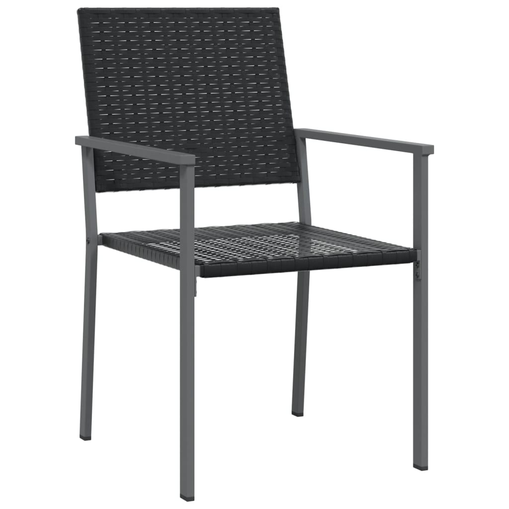 Sedie da Giardino 4 pz Nere 54x62,5x89 cm in Polyrattan - homemem39