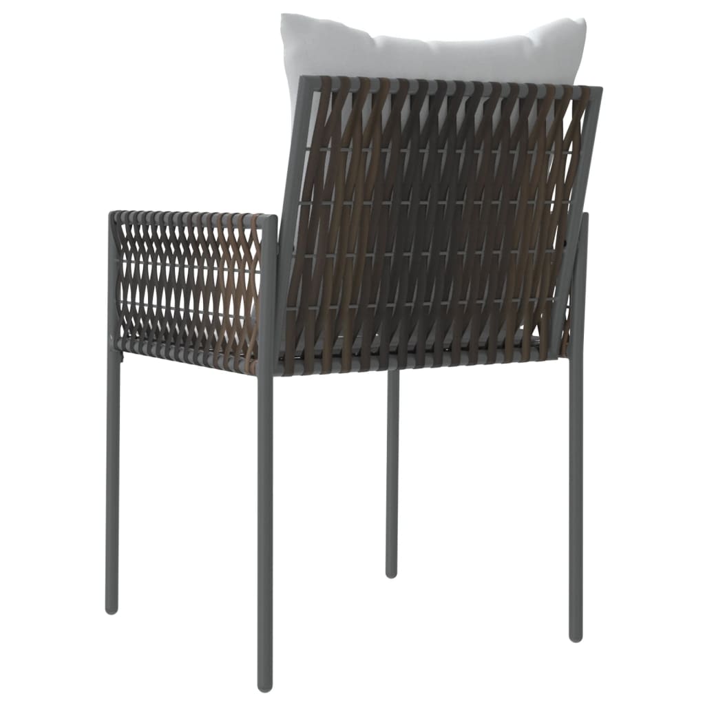 Sedie da Giardino con Cuscini 6pz Marroni 54x61x83cm Polyrattan - homemem39