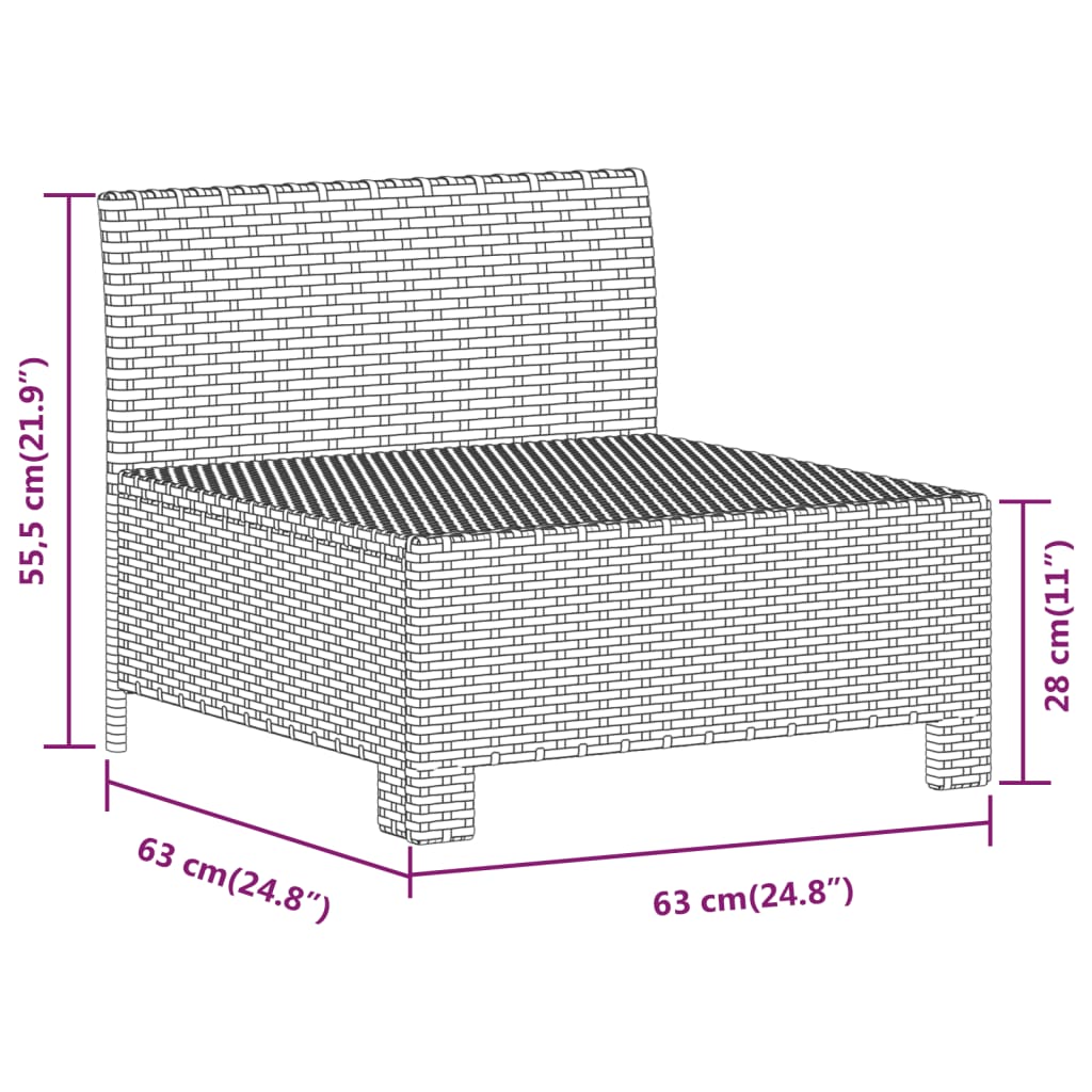 Set Divani da Giardino 6 pz con Cuscini in Polyrattan Grigio | homemem39