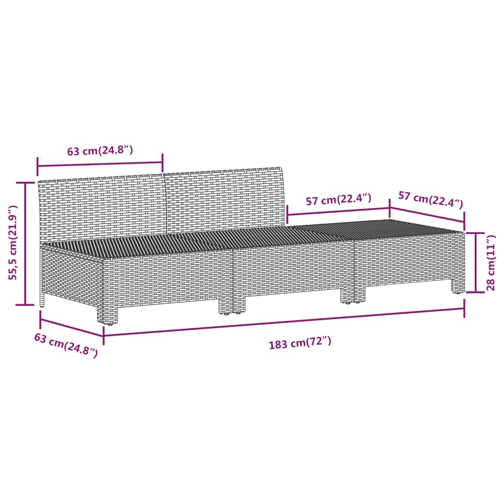 Set Divani da Giardino 7 pz con Cuscini in Polyrattan Grigio | homemem39