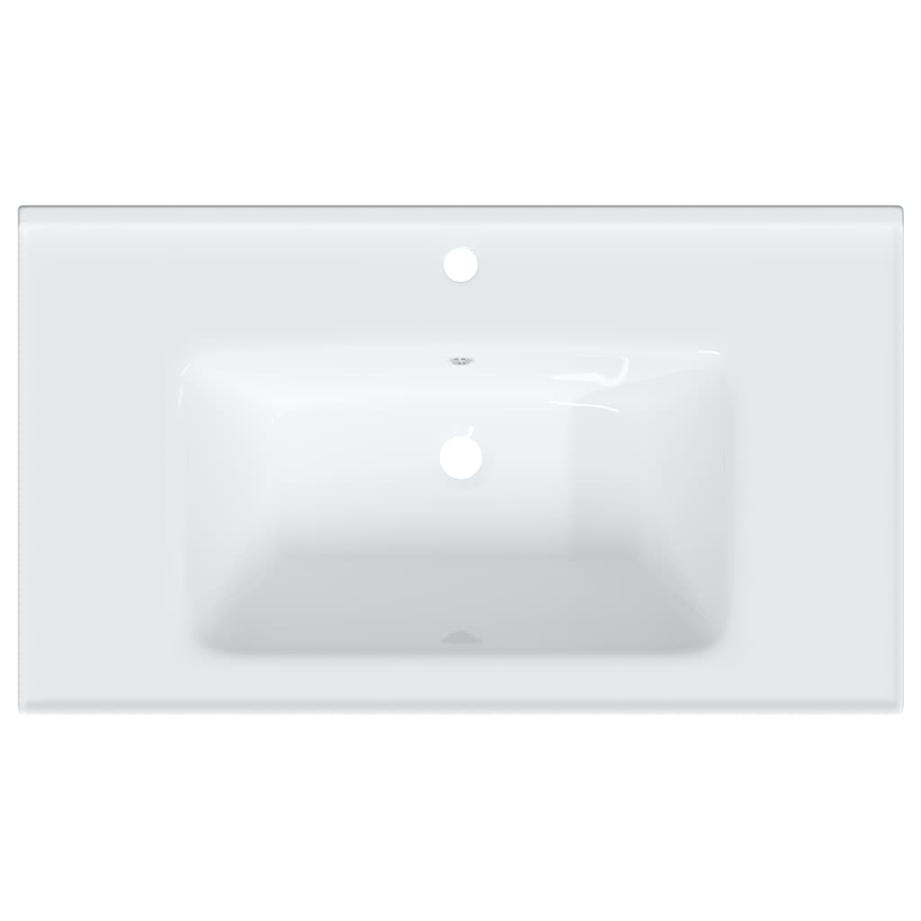 Lavandino da Bagno Bianco 81x48x19,5cm Rettangolare in Ceramica