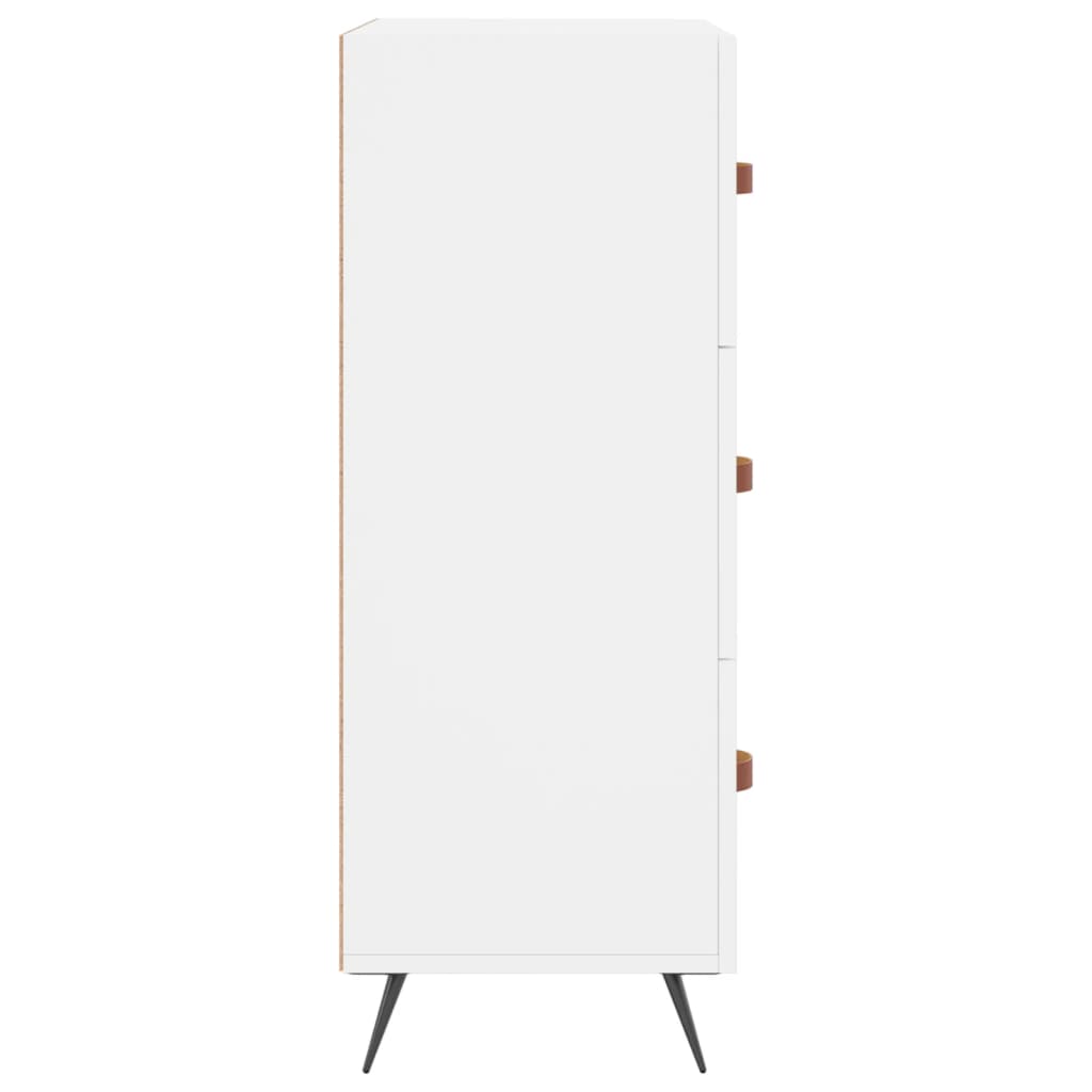 Cassettiera Bianca 69,5x34x90 cm in Legno Multistrato