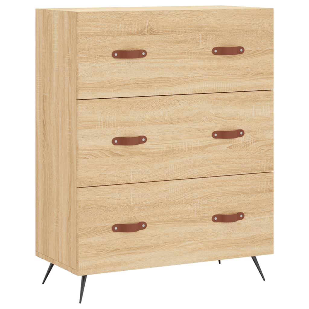 Cassettiera Rovere Sonoma 69,5x34x90 cm in Legno Multistrato