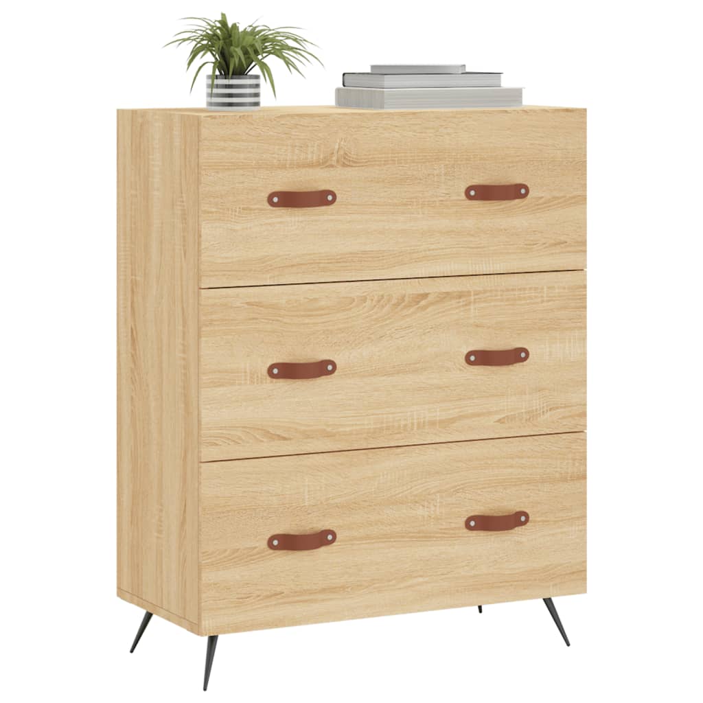 Cassettiera Rovere Sonoma 69,5x34x90 cm in Legno Multistrato