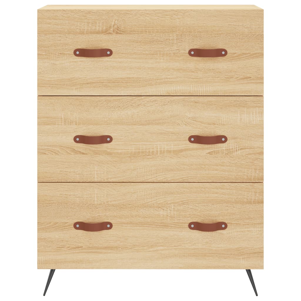 Cassettiera Rovere Sonoma 69,5x34x90 cm in Legno Multistrato