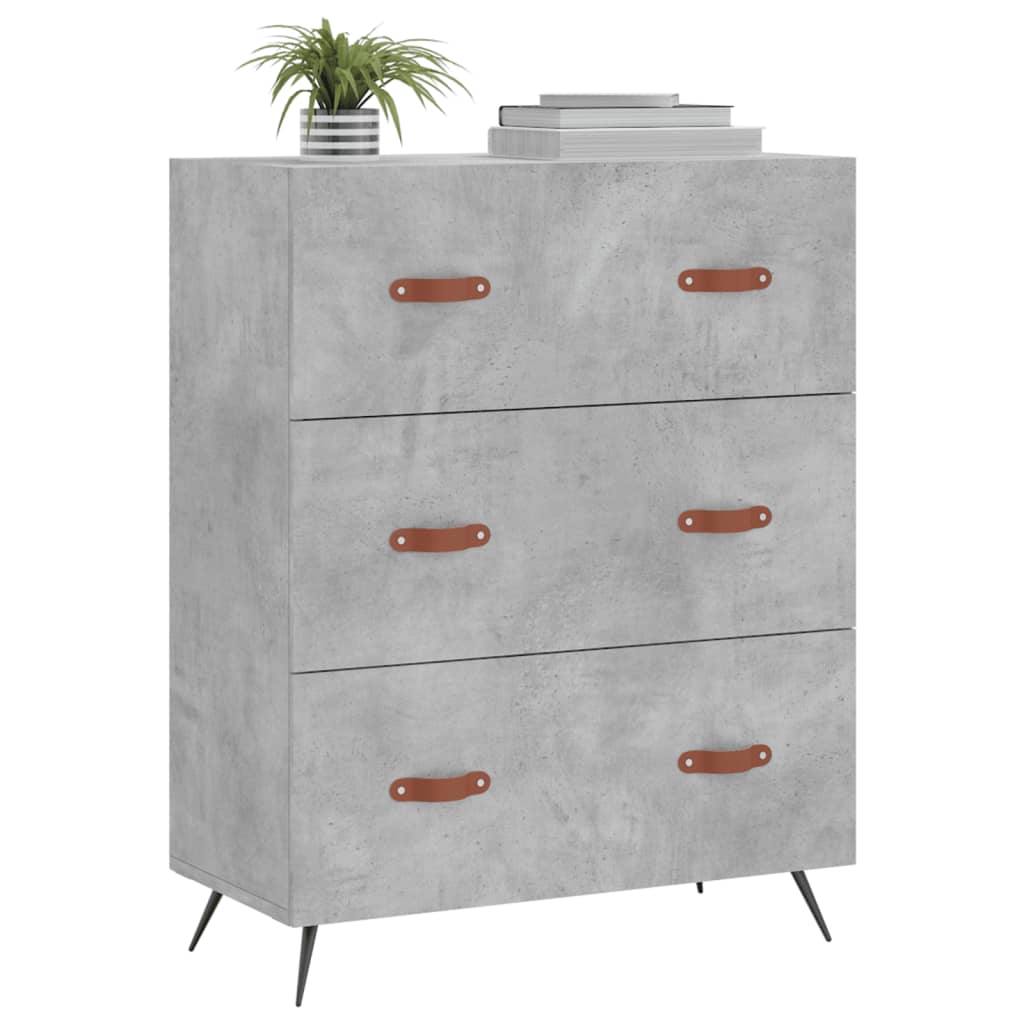 Credenza Grigio Cemento 69,5x34x90 cm in Legno Multistrato
