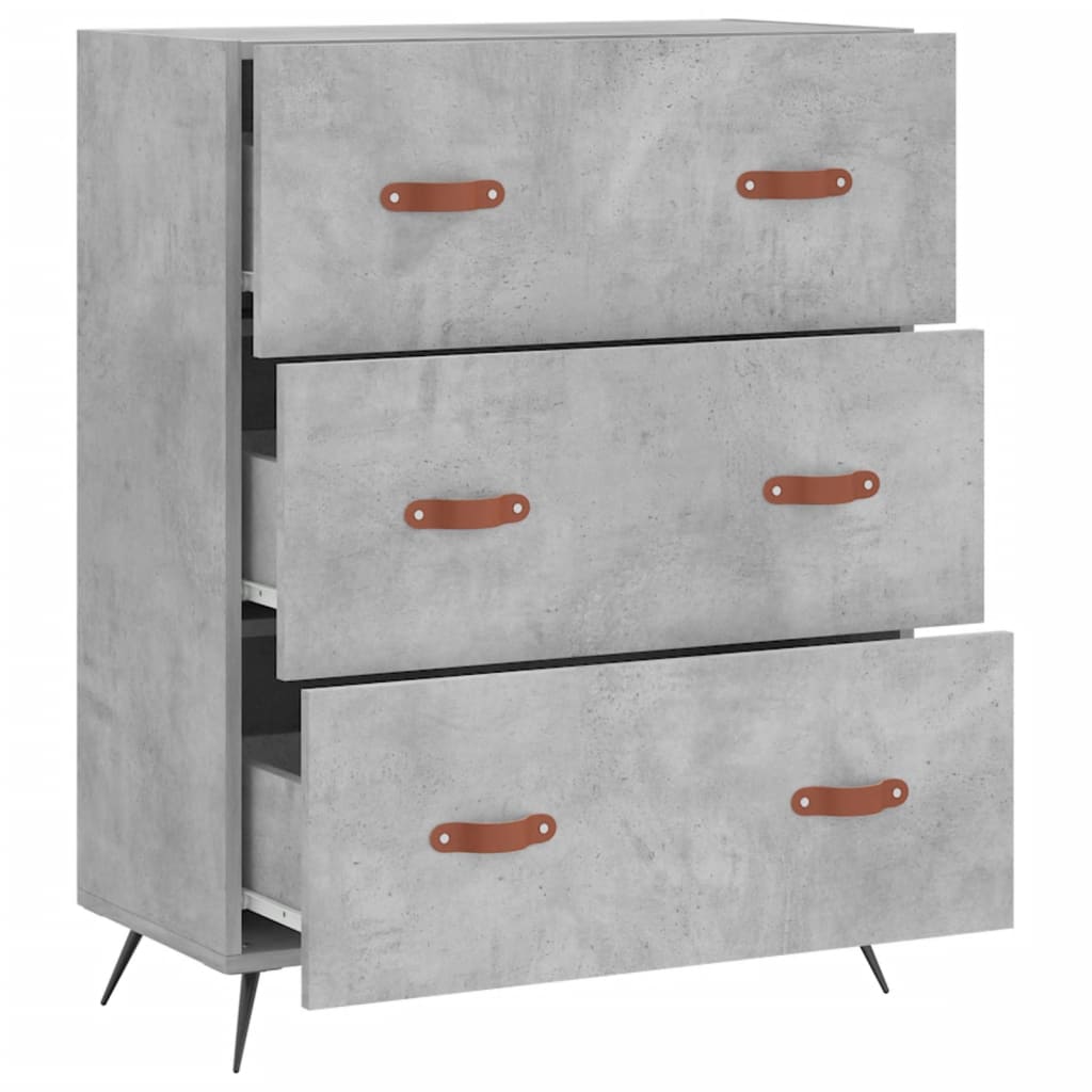 Credenza Grigio Cemento 69,5x34x90 cm in Legno Multistrato