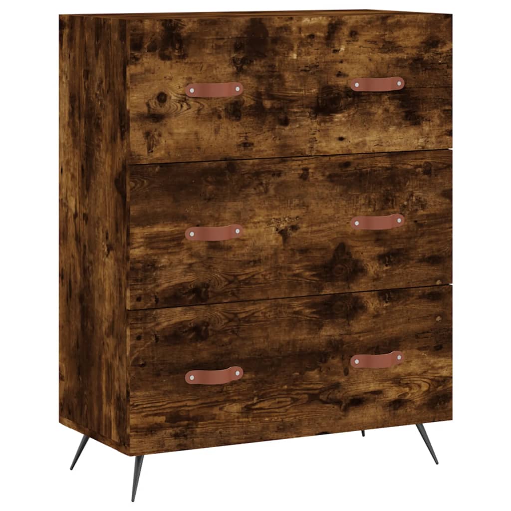 Cassettiera Rovere Fumo 69,5x34x90 cm in Legno Multistrato