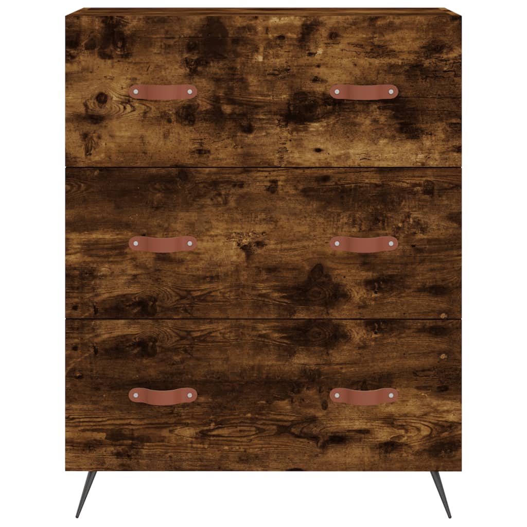 Cassettiera Rovere Fumo 69,5x34x90 cm in Legno Multistrato