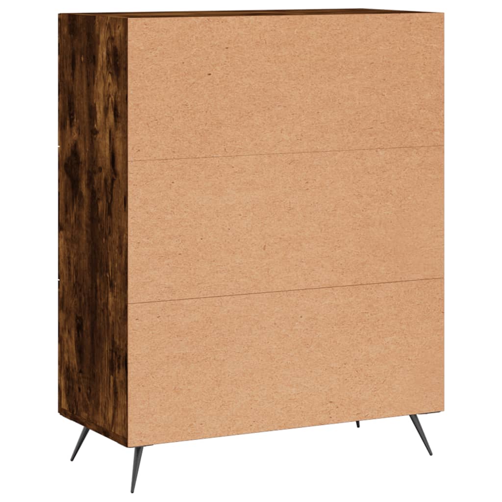 Cassettiera Rovere Fumo 69,5x34x90 cm in Legno Multistrato