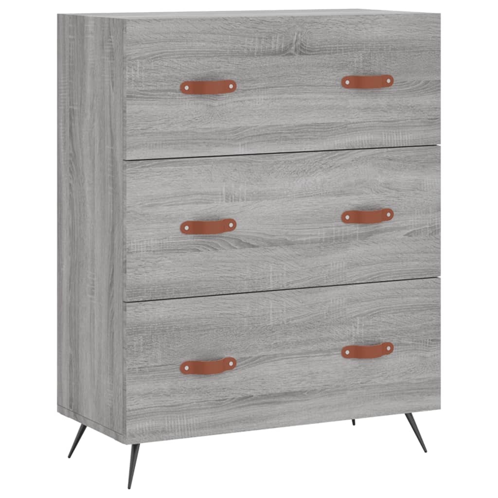 Cassettiera Grigio Sonoma 69,5x34x90 cm in Legno Multistrato