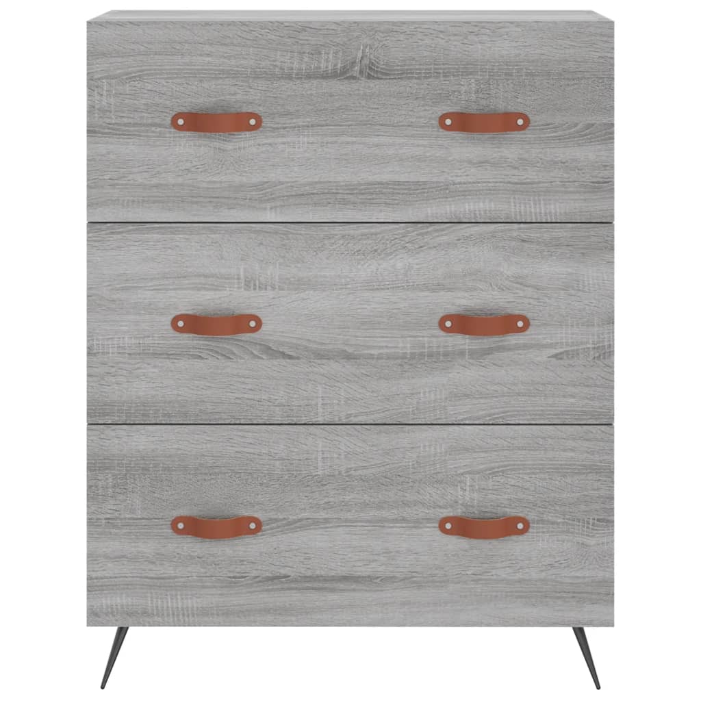 Cassettiera Grigio Sonoma 69,5x34x90 cm in Legno Multistrato
