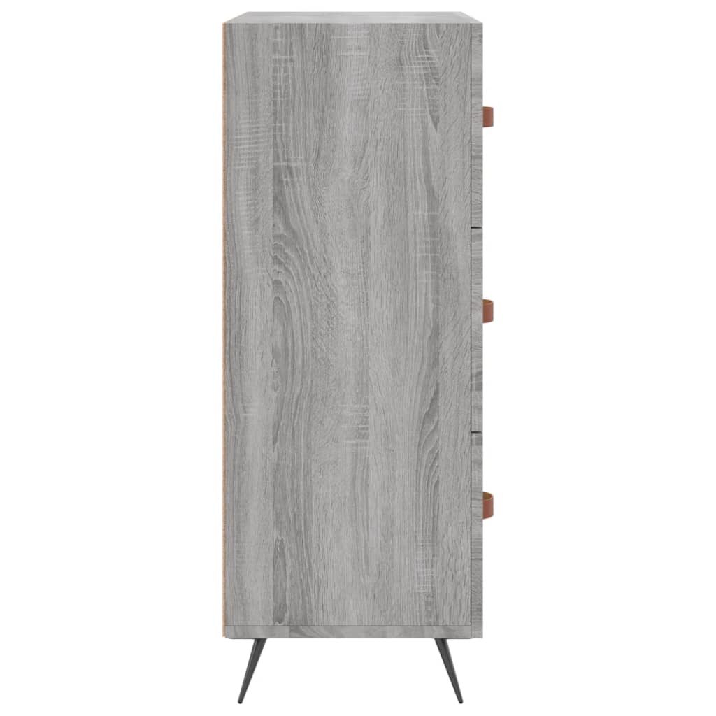 Cassettiera Grigio Sonoma 69,5x34x90 cm in Legno Multistrato