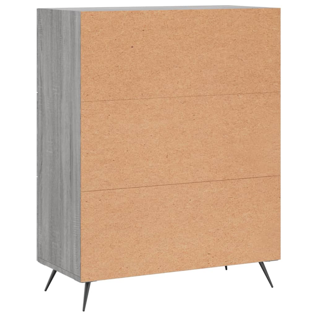 Cassettiera Grigio Sonoma 69,5x34x90 cm in Legno Multistrato