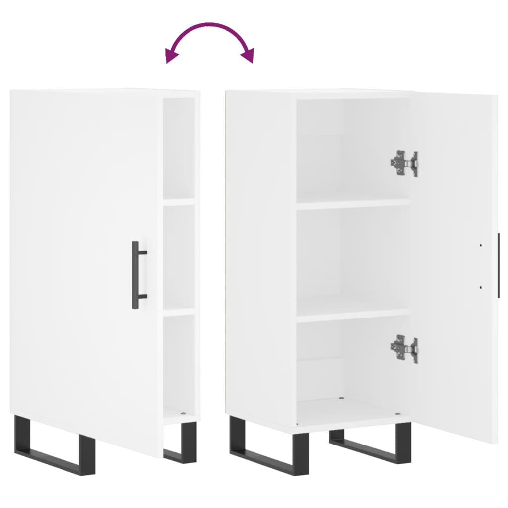 Credenza Bianca 34,5x34x90 cm in Legno Multistrato