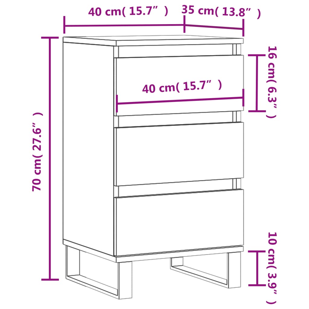 Credenza Grigio Cemento 40x35x70 cm in Legno Multistrato | homemem39
