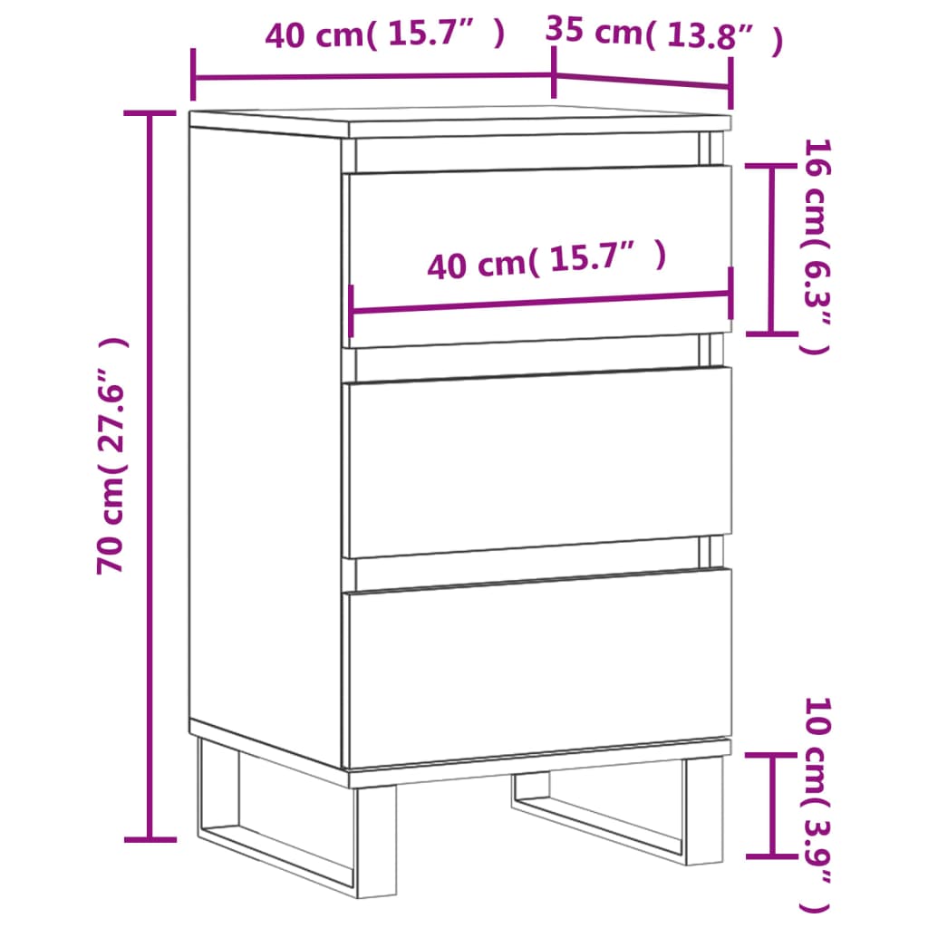 Credenza Grigio Sonoma 40x35x70 cm in Legno Multistrato | homemem39