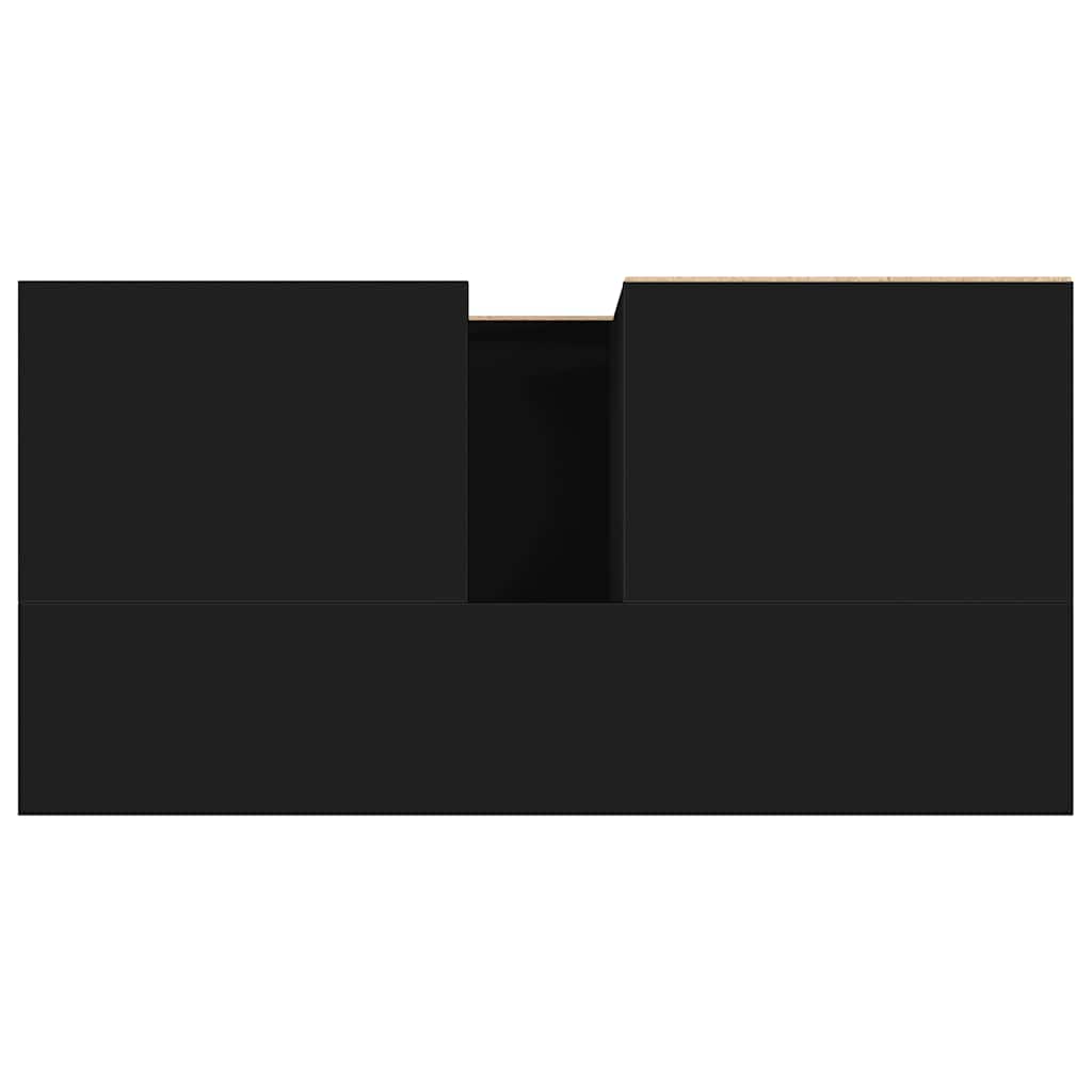 Armadietto da Bagno Nero 65x33x60 cm in Legno Multistrato - homemem39