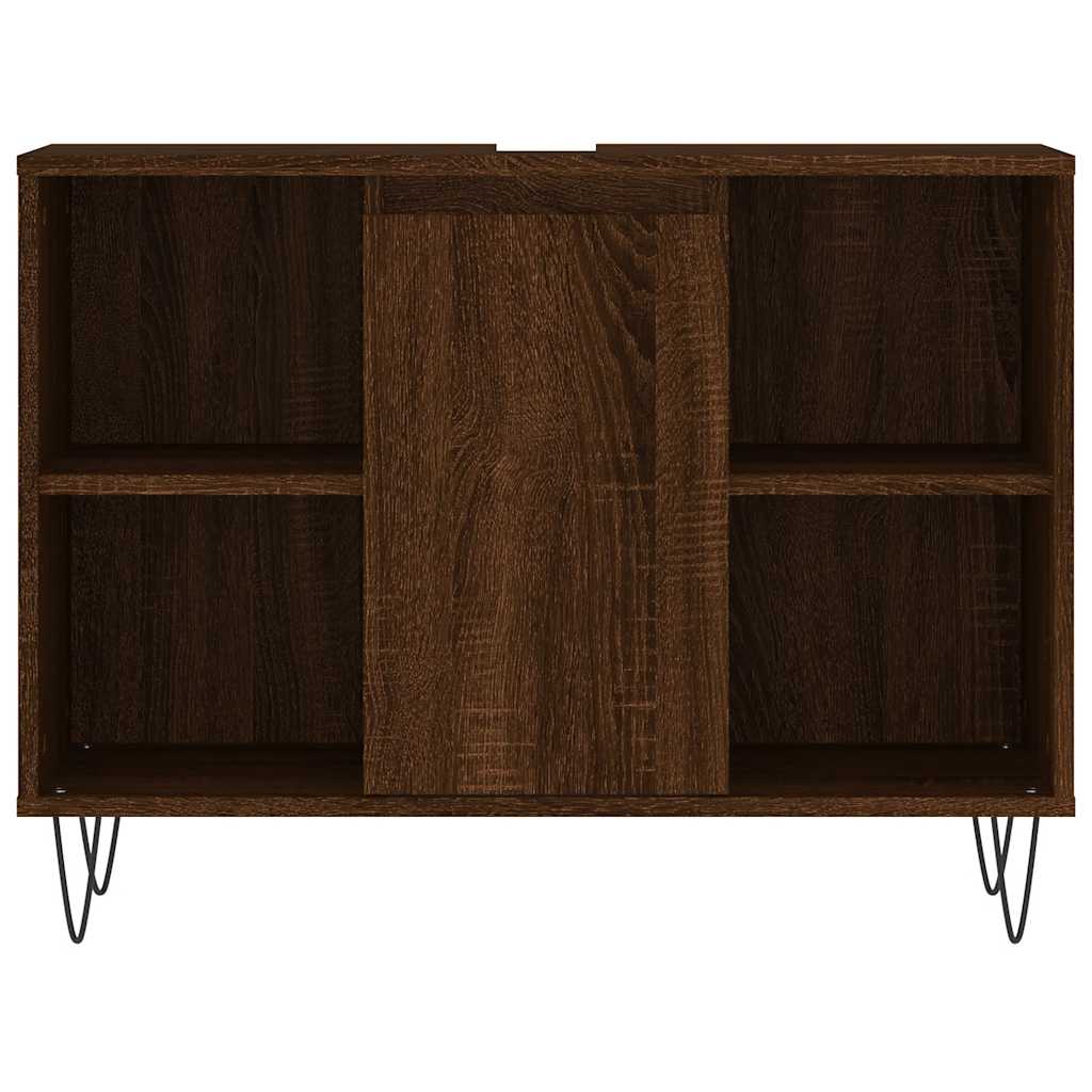 Armadietto Bagno Rovere Marrone 80x33x60cm in Legno Multistrato - homemem39
