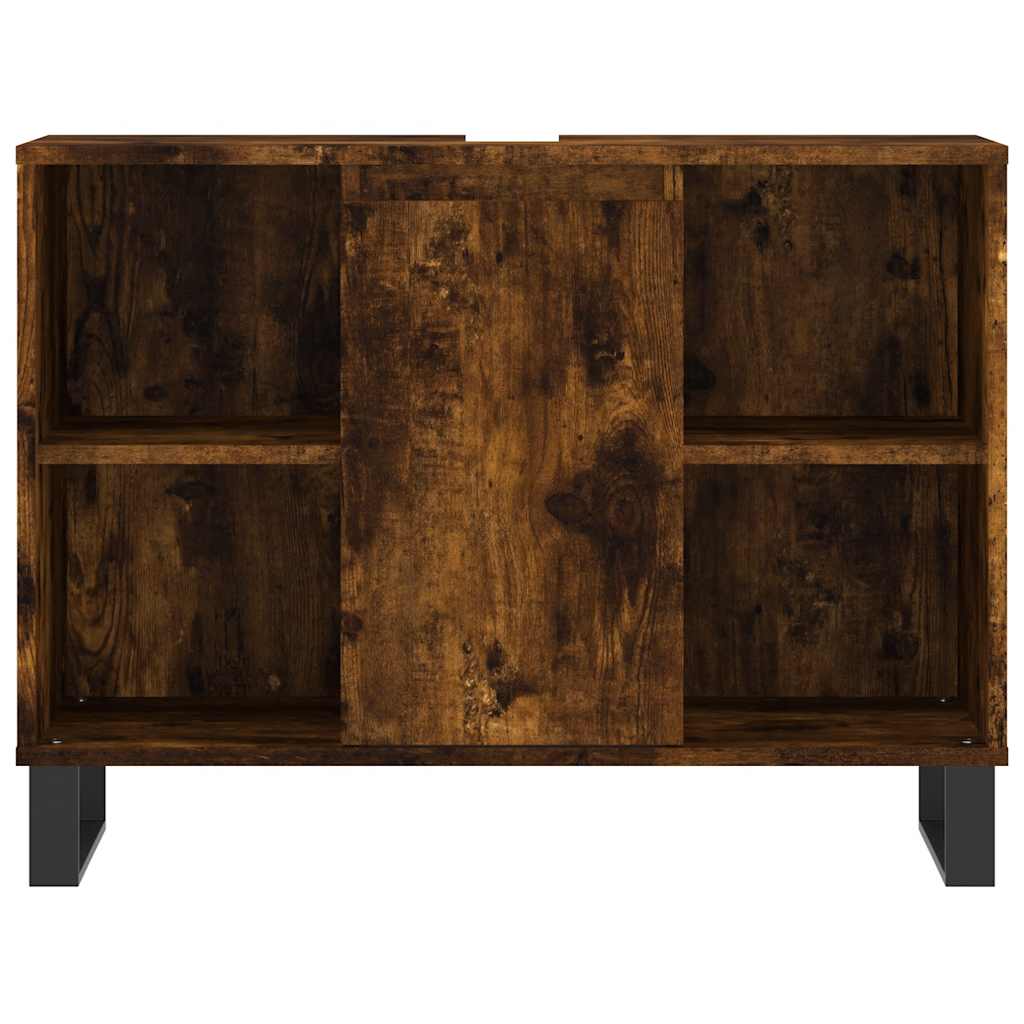 Armadietto Bagno Rovere Fumo 80x33x60 cm in Legno Multistrato - homemem39