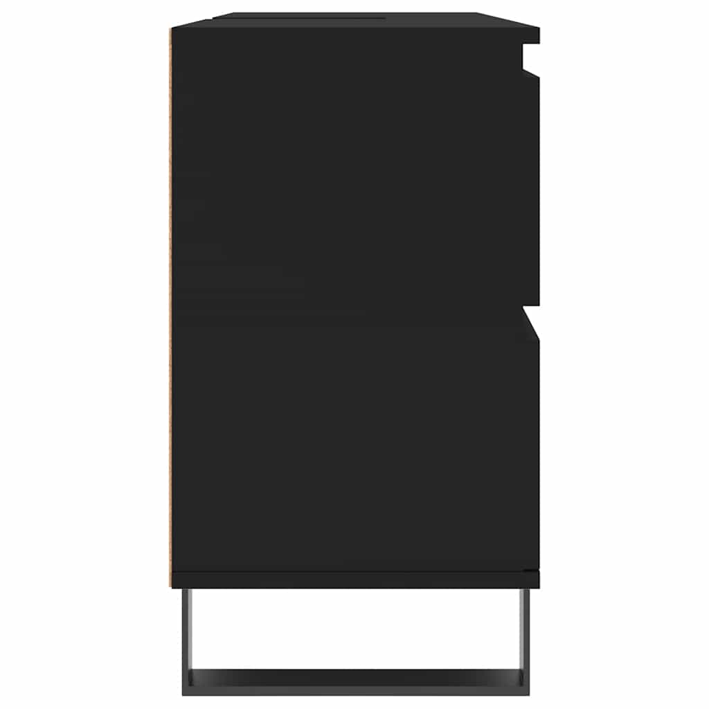 Mobile da Bagno Nero 80x33x60 cm in Legno Multistrato - homemem39