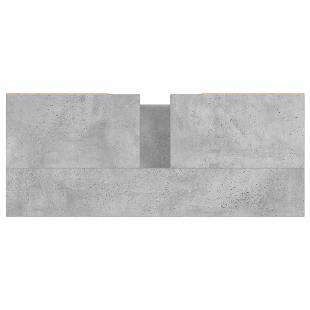 Armadietto da Bagno Grigio Cemento 80x33x60cm Legno Multistrato - homemem39
