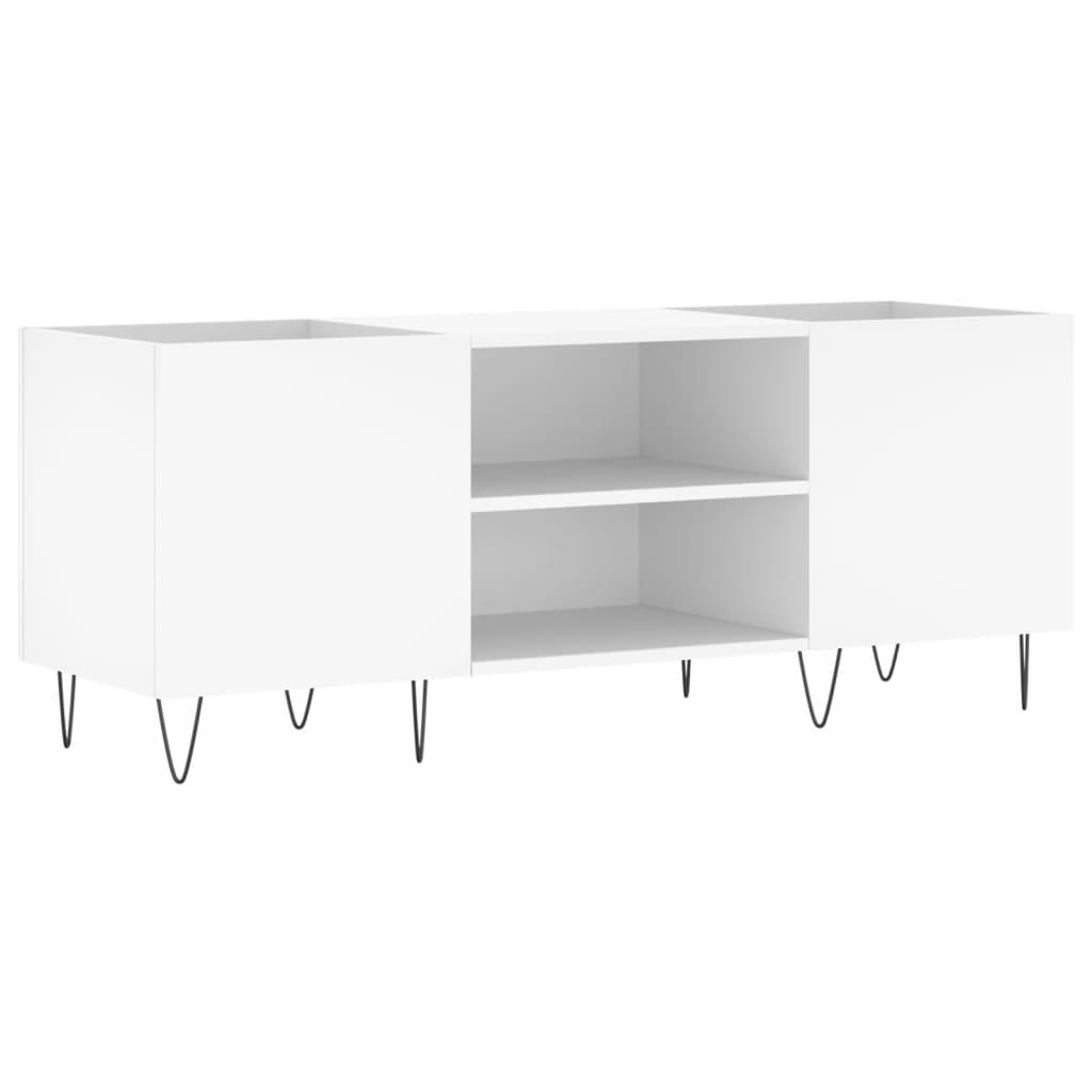 Mobile Porta Dischi Bianco 121x38x48 cm in Legno Multistrato - homemem39