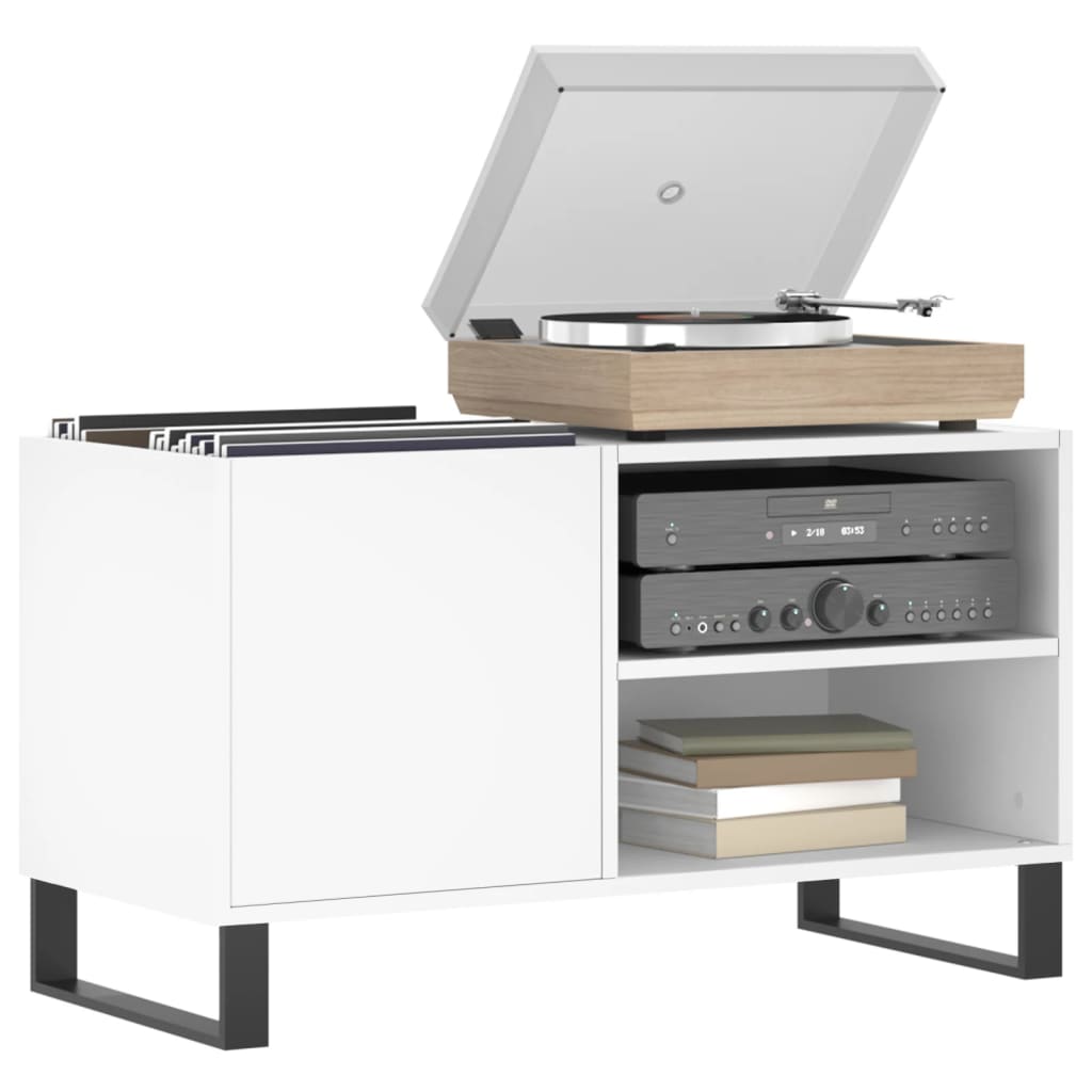 Mobile Porta Dischi Bianco 85x38x48 cm in Legno Multistrato - homemem39