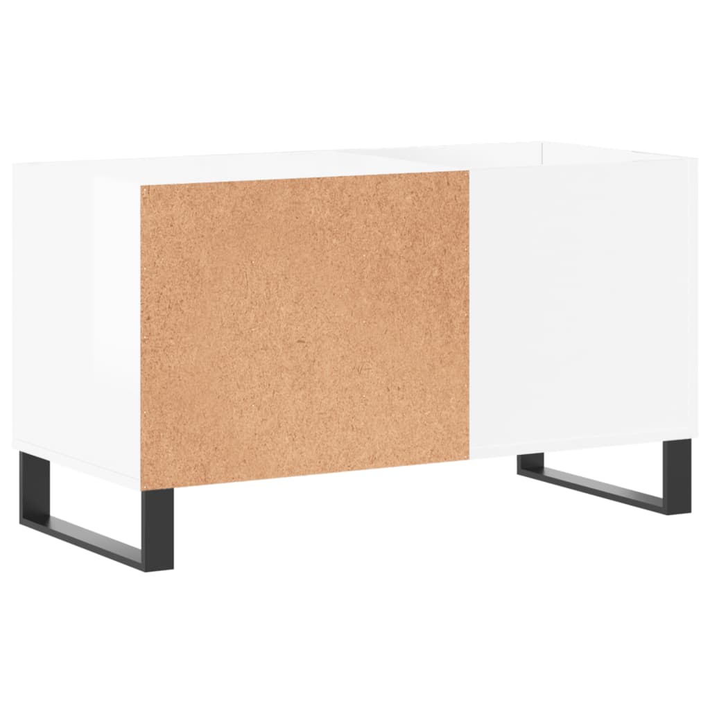 Mobile Porta Dischi Bianco Lucido 85x38x48 cm Legno Multistrato - homemem39