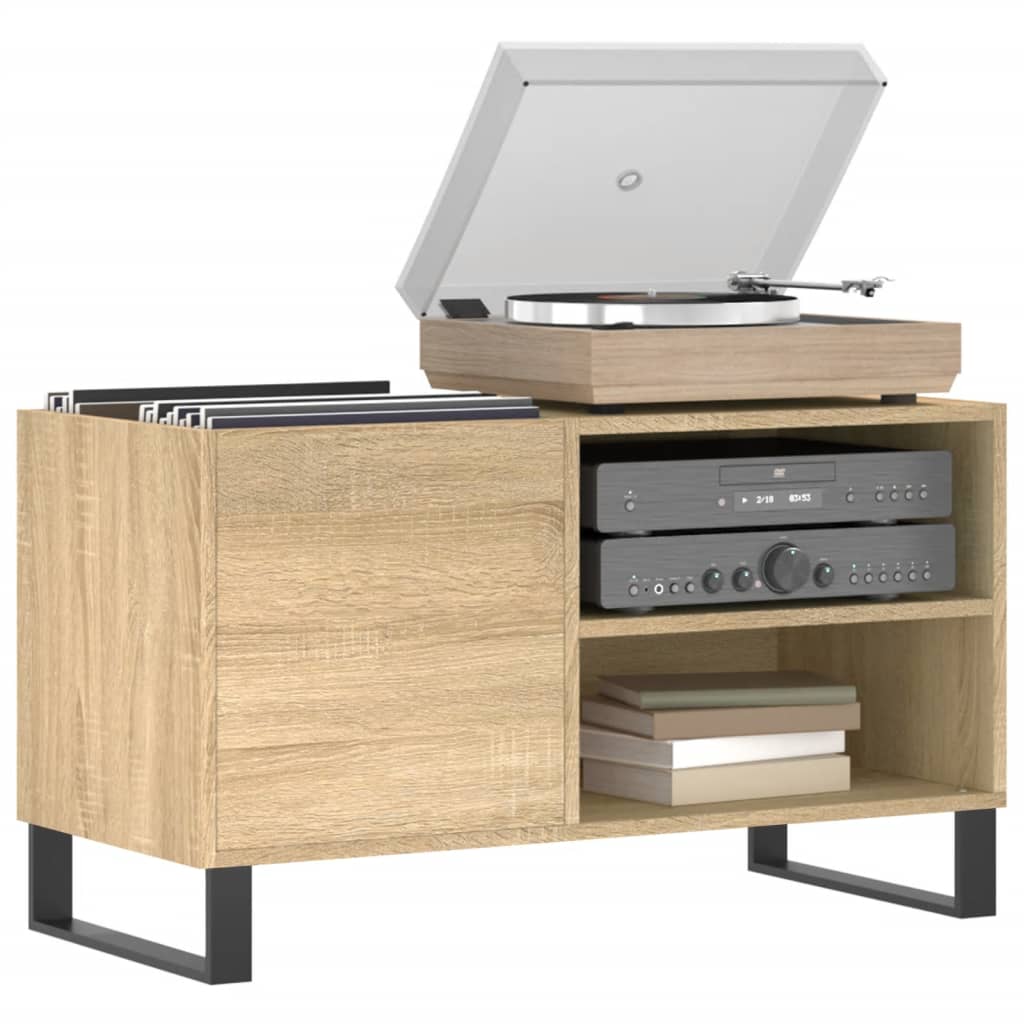 Mobile Porta Dischi Rovere Sonoma 85x38x48 cm Legno Multistrato - homemem39