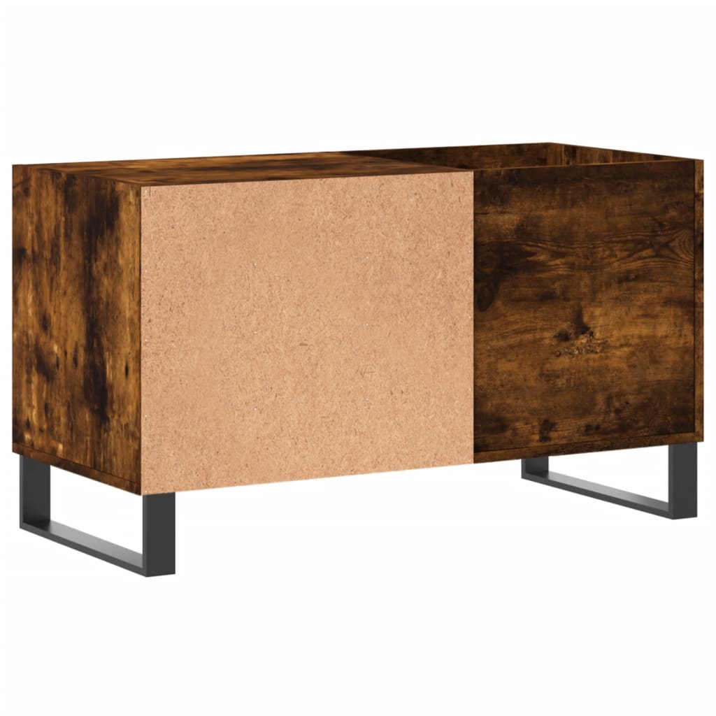 Mobile Porta Dischi Rovere Fumo 85x38x48 cm Legno Multistrato - homemem39