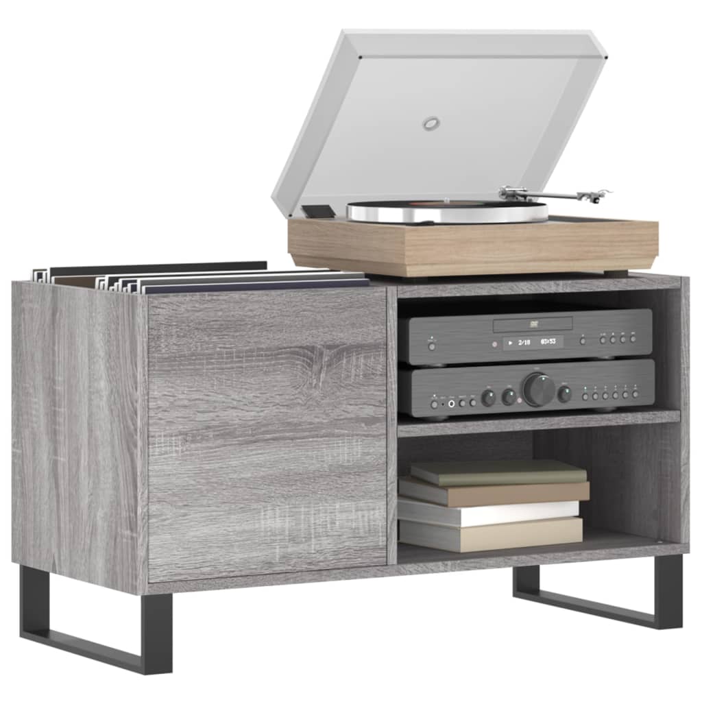 Mobile Porta Dischi Grigio Sonoma 85x38x48 cm Legno Multistrato - homemem39